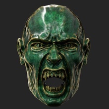 vampire head weathered bronze game warhammer gothic mini undead monster 3d print model - Mito3D
