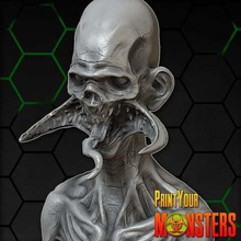 vampire mutant art sculptures sculpture monster horror halloween dnd bust 3d print model - Mito3D