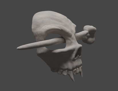 vampiro cranio capelli pin 3d print model - Mito3D