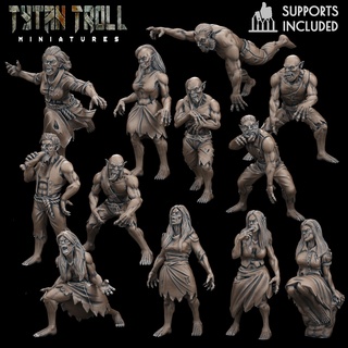 vampire spawn bundle - pre-supported dnd miniatures fantasy curse strahd undead creatures minis 32mm scale 3d print model - Mito3D