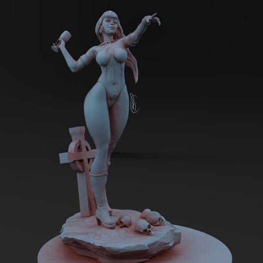 vampirella fanart vampy comic girl woman vampire 3D print model - Mito3D