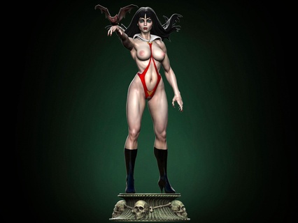 vampirella nsfw personnage femelle femme bandes dessinées dc merveille vampire belle sculptures draculaura horreur art chauve souris fille miniatures figurines 3d print model - Mito3D