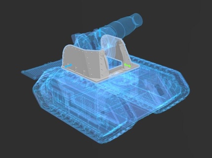 vanaheim pattern gun shield conversion bit 28mm basilisk siege tank grim dark future 3d print model - Mito3D