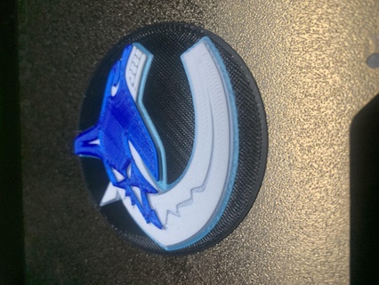 Vancouver canudos emblema logotipo hóquei nhl disco porta copos parede arte gelo arena 3d print model - Mito3D