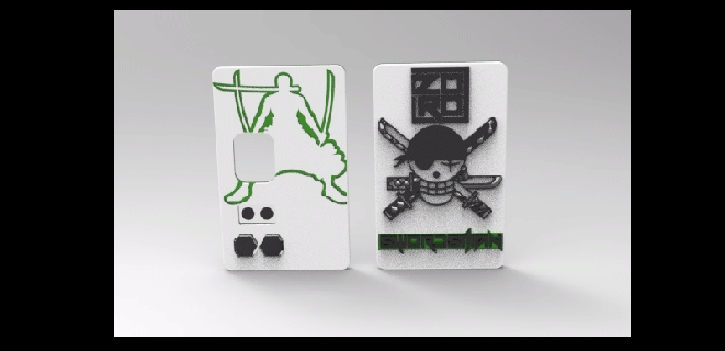 vandy svapare impulso aio mini pannello zoro personalizzato copertina guaina pezzo roronoa 3d print model - Mito3D