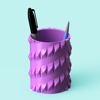 disparition spirale stylo tasse vase planteur jardinage air accueil maison décor fonctionnel organisateur facetté 3d print model - Mito3D