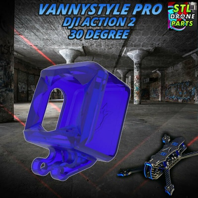 vannystyle pro dji action 2 30 degree mount captain vanover 3d print model - Mito3D
