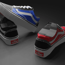 vans old school low sneakers fashion blend image render animation cheap price must see blender white black blue red color magic fabric shoes style character clothing clothes wear streetwear off wall 3d print model - Mito3D