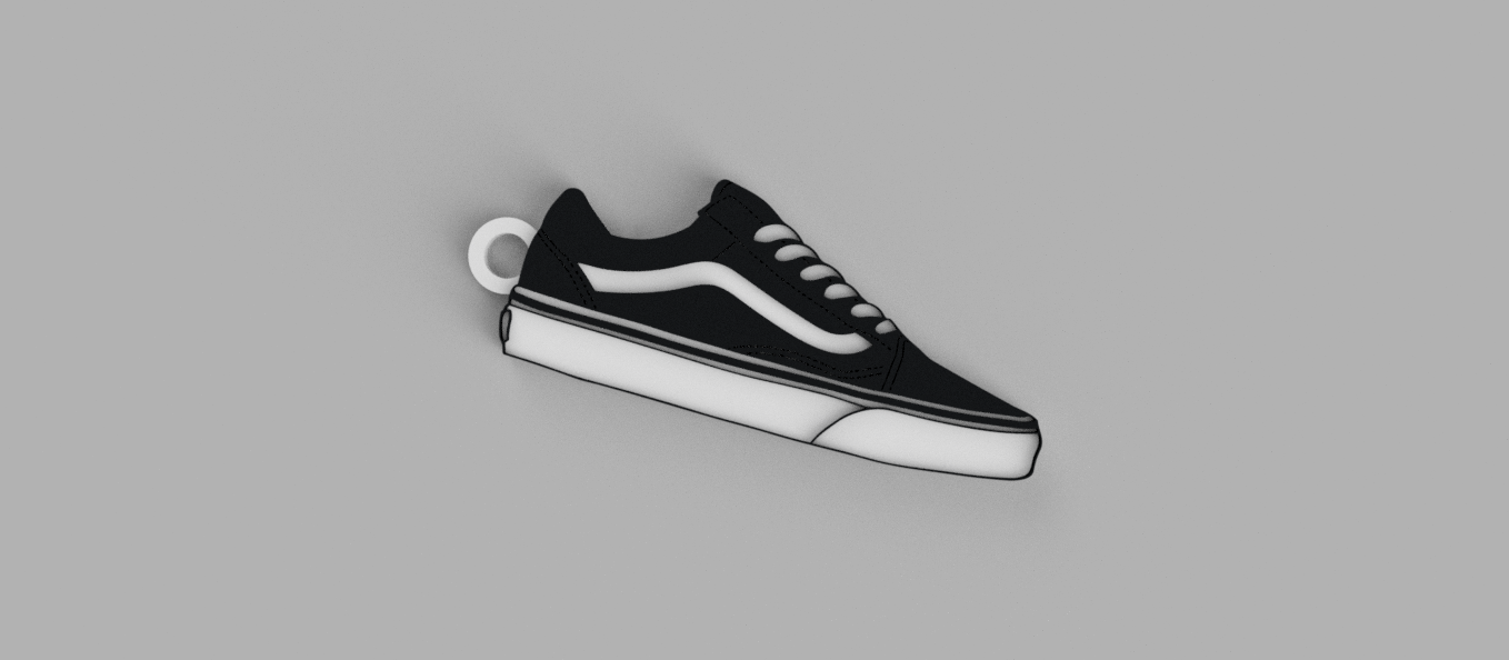 vans tênis chave anel pingente brinco 3D print model - Mito3D