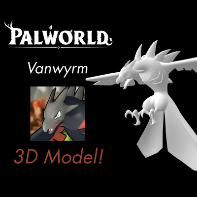 vanwyrm 3d modèle monde pal copain jeu pokémon xbox 3d print model - Mito3D