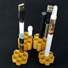 vape pen stand cartridge storage honeycomb holder gadget 3d print model - Mito3D