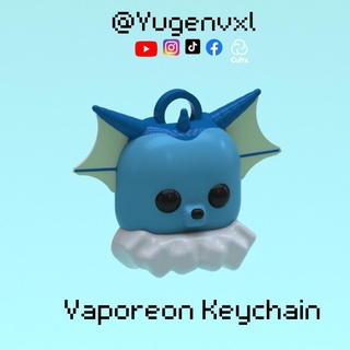 vaporeon keychain figure pokemon eevee character kawaii cute art eeveelution 3d print model - Mito3D