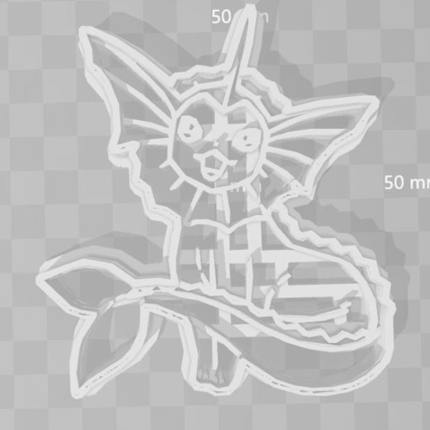 vaporeon pokemon à l'emporte-pièce la maison cookiecutter moisissure biscuit pokemongo de nintendo gamefreak créature 3D print model - Mito3D