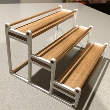 variable length timber & plastic spice rack kitchen_dining 3d print model - Mito3D