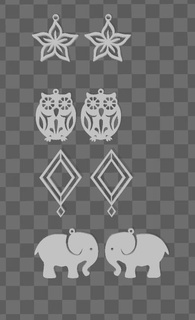 varied rings hoops earrings jewellery charms pendants flower owl elephant 3d print model - Mito3D