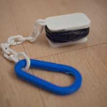 various headphone spools gadget beltclip box cable carabiner case earbud headphones holder keychain keyring wrap 3d print model - Mito3D