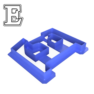 varsity style greek letter epsilon cookie cutter alphabet varstiy 3d print model - Mito3D