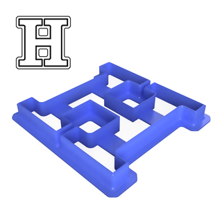 varsity style greek letter eta cookie cutter alphabet varstiy 3d print model - Mito3D