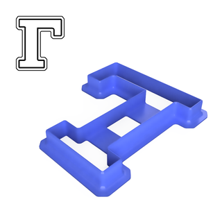varsity style greek letter gamma cookie cutter alphabet varstiy 3d print model - Mito3D