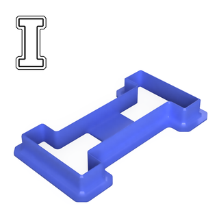 varsity style greek letter iota cookie cutter alphabet varstiy 3d print model - Mito3D