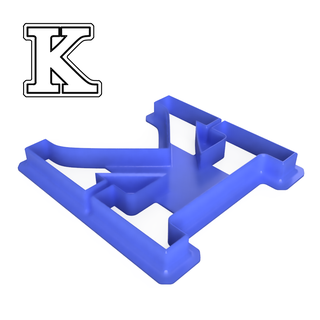 varsity style greek letter kappa cookie cutter alphabet varstiy 3d print model - Mito3D