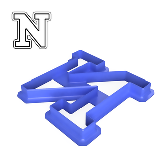 varsity style greek letter nu cookie cutter alphabet varstiy 3d print model - Mito3D