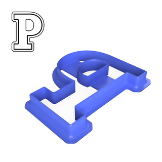 varsity style greek letter rho cookie cutter alphabet varstiy 3d print model - Mito3D
