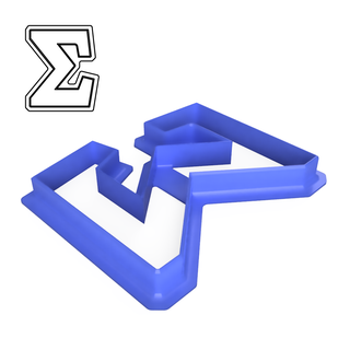 varsity style greek letter sigma cookie cutter alphabet varstiy 3d print model - Mito3D