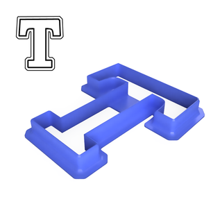 varsity style greek letter tau cookie cutter alphabet varstiy 3d print model - Mito3D