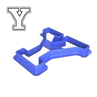 varsity style greek letter upsilon cookie cutter alphabet varstiy 3d print model - Mito3D
