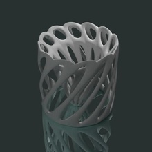 vase la maison art conteneur 3d print model - Mito3D