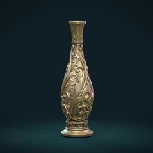 vase art scrollwork baroque printable bowl decor scrolls embroidery 3d print model - Mito3D