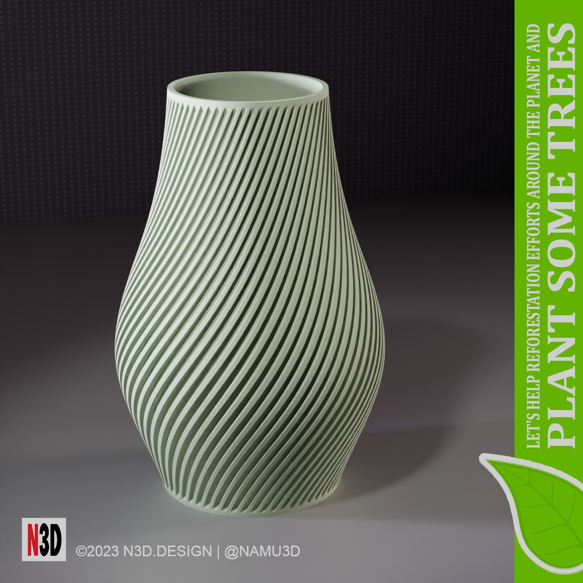 Vase Vasen Modus Vasemode klein geometrisch Blume Pflanze Spiral low poly verdrehte Strudel modern organisch Bonsai Pflanzer Kaktus Topf stl 3D print model - Mito3D