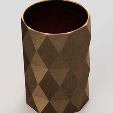 vase home container Diamant-Muster Blumen-vase Bleistift-Halter squared Container 3d print model - Mito3D