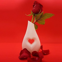 vase - heart home vase st-valentin saint-valentin pot house flower diy decoration deco heart love 3d print model - Mito3D