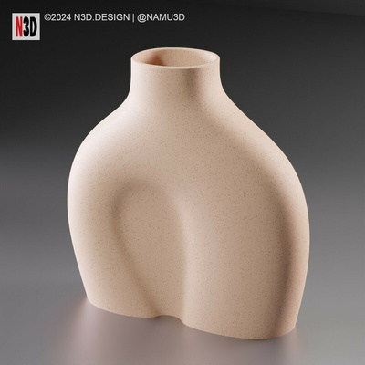 vaso 2005 b bípede vasemodo vasos modo simples fácil 3dprint casa decoração moderno arte orgânico stl 3d print model - Mito3D