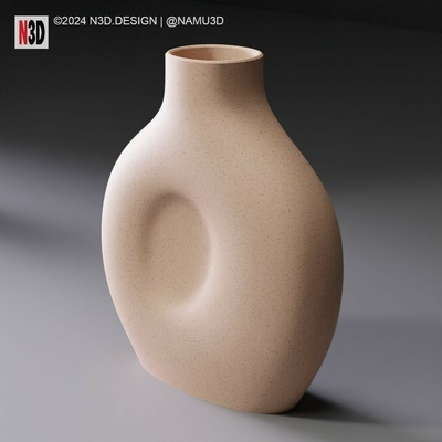 vaso 2005 b esboço vasemodo vasos modo simples fácil 3dprint casa decoração moderno arte orgânico stl 3d print model - Mito3D