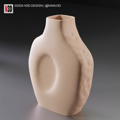 vase 2008 b - rough vasemode vases mode simple easy 3dprint home decor decoration homedecor modern art organic stl 3d print model - Mito3D
