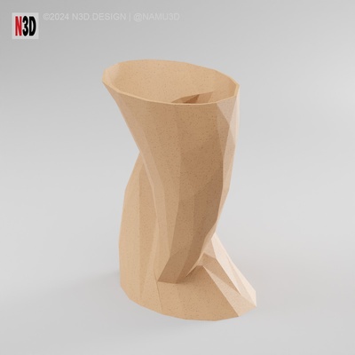 vase 2060b - tornado poly home mode vasemode planter decor decoration easyprint 3d print model - Mito3D