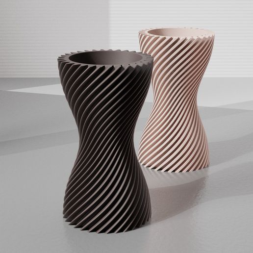 vase 40b - slim twisted 3D print model - Mito3D