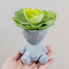 vase bob geometric poly style robert plant see decoration low face pot cacti bobbin case 3d print model - Mito3D