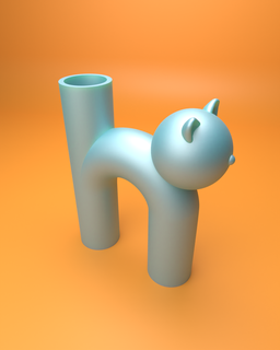 vase cat minimalist dog 3d print model - Mito3D