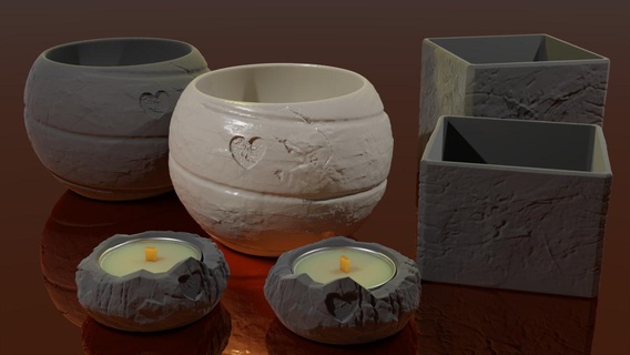 vaso complesso fiore pentola tealight titolare supporto romantico amore casa decorazione 3d print model - Mito3D