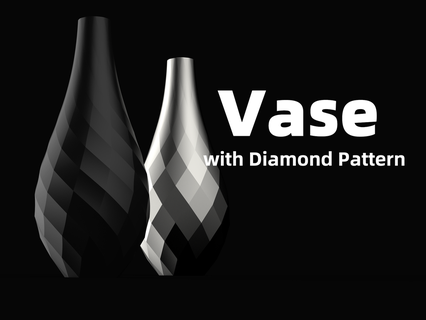 vase diamond pattern decor decoration flower flower pot flower vase home home decor pot vase deco  3d print model - Mito3D