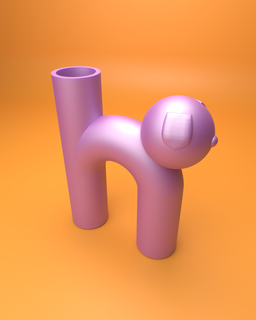 vase dog minimalist vase dog cat minimalist  3d print model - Mito3D