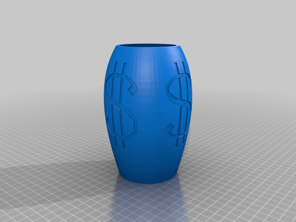 vaso dólar placa flor dinheiro caixa suporte espiral modo arte 3d print model - Mito3D