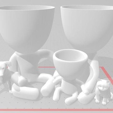 vaso família robert animal animais 3d print model - Mito3D