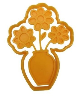 vase flowers cookie cutter cookies sugar paste biscuit fondant biscuitcutter mother flower festivities 3d print model - Mito3D