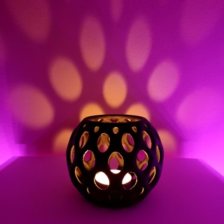 vase holes home decor sculpture texture sphere 3d print model - Mito3D