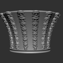vase many skulls various zbrush container skull 3d print model - Mito3D